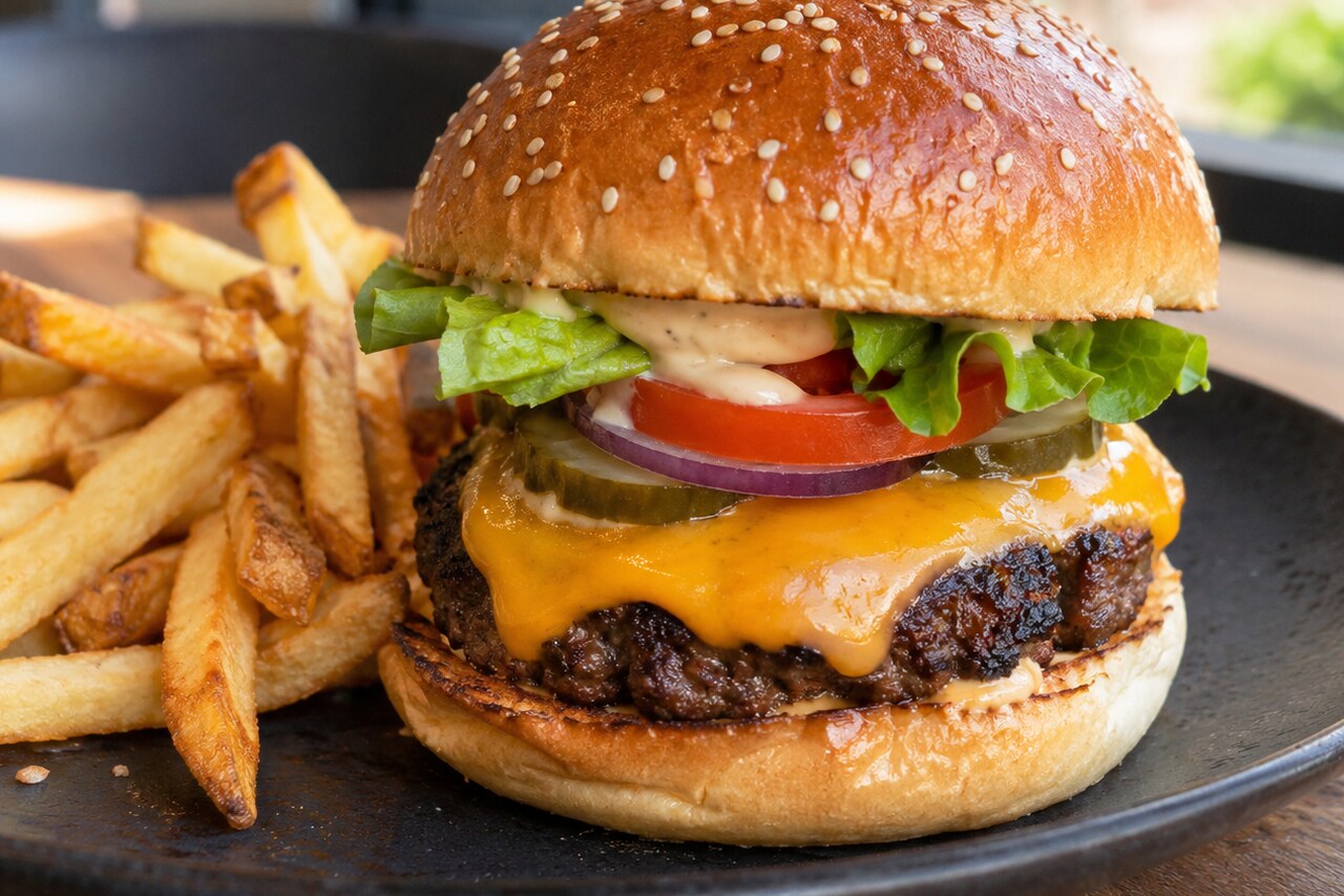Beef cheese burger
