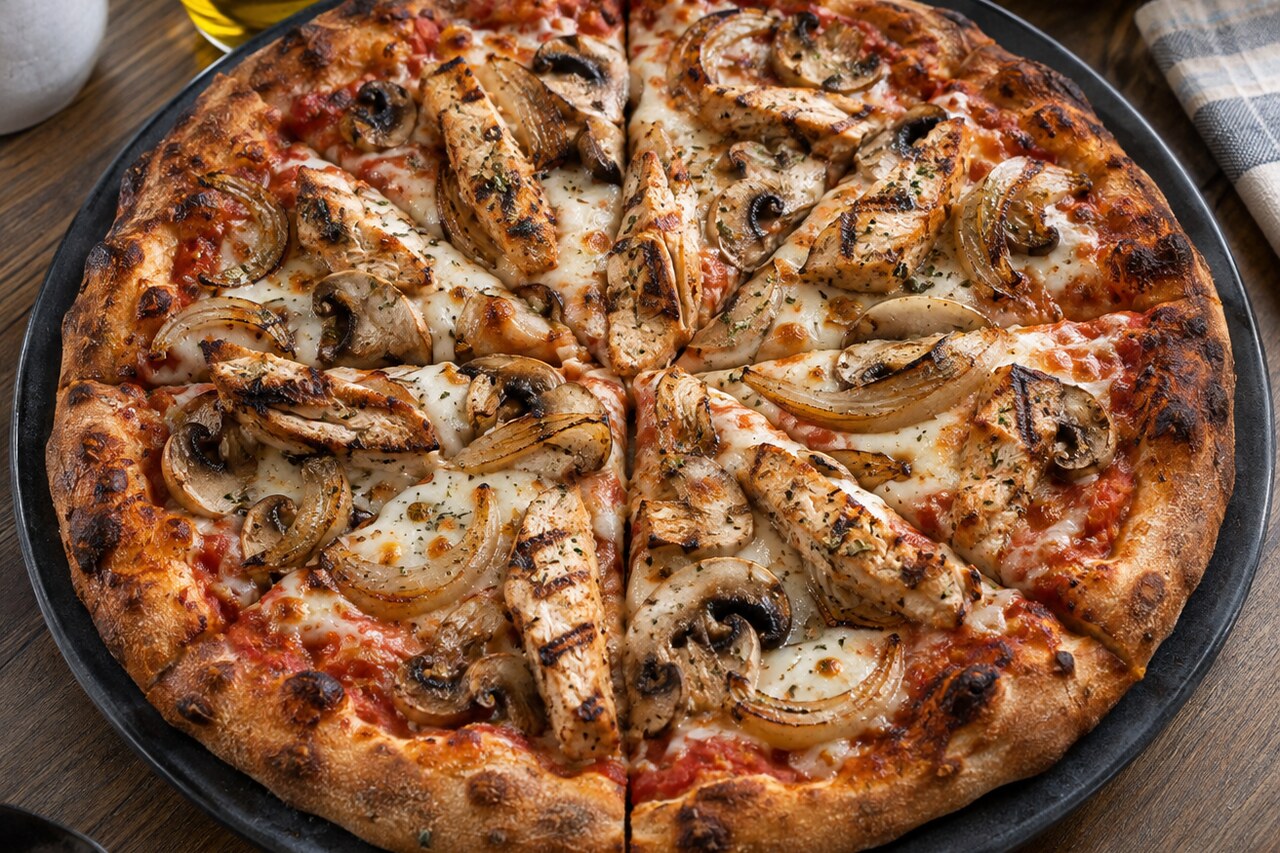 Chicken grill pizza