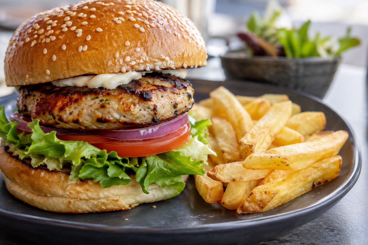 Chicken patty burger